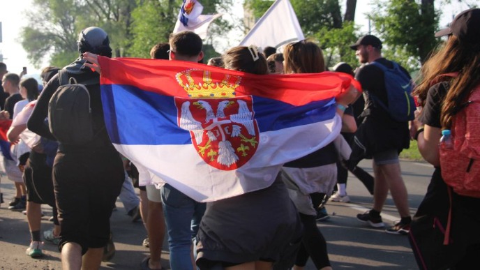 Doček pešaka iz Pomoravlja